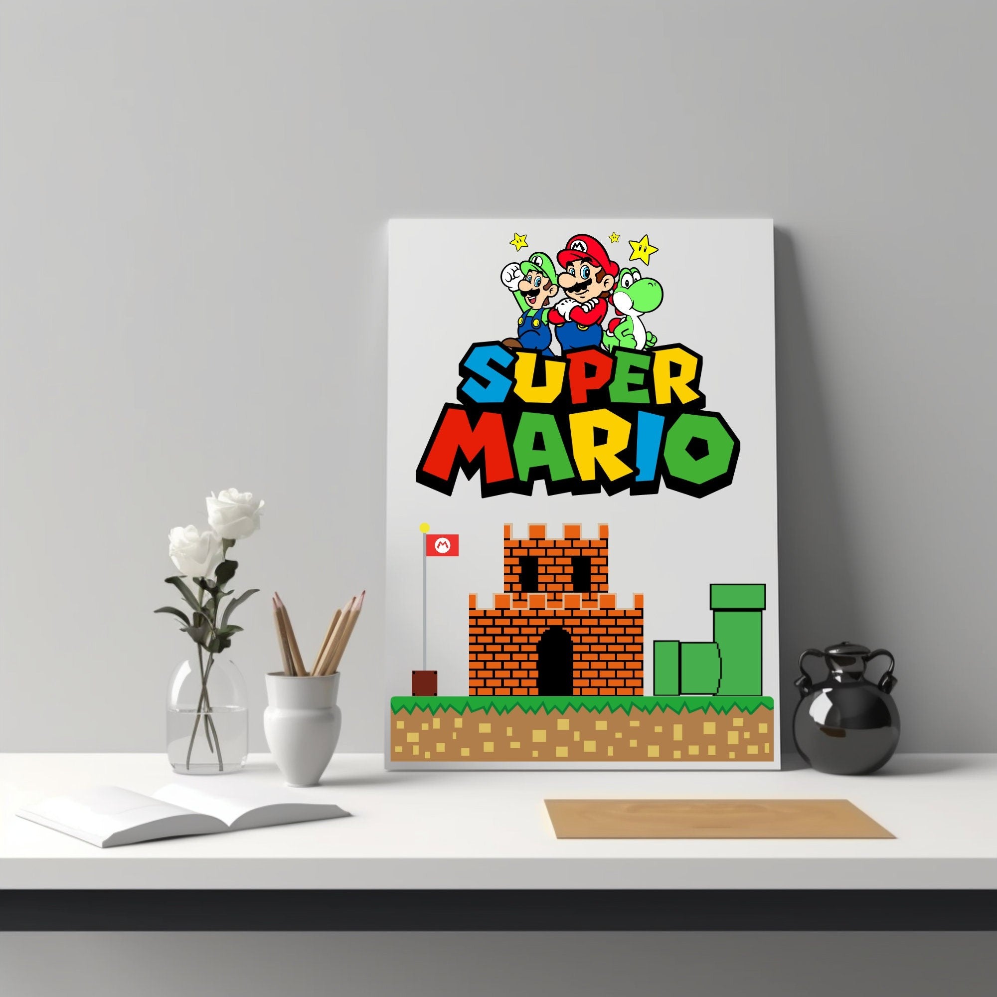 Super Mario SVG Bundle for Cricut and Sublimation, Mario Cut Files, Mario Clipart, Super Mario Font, Mario PNG