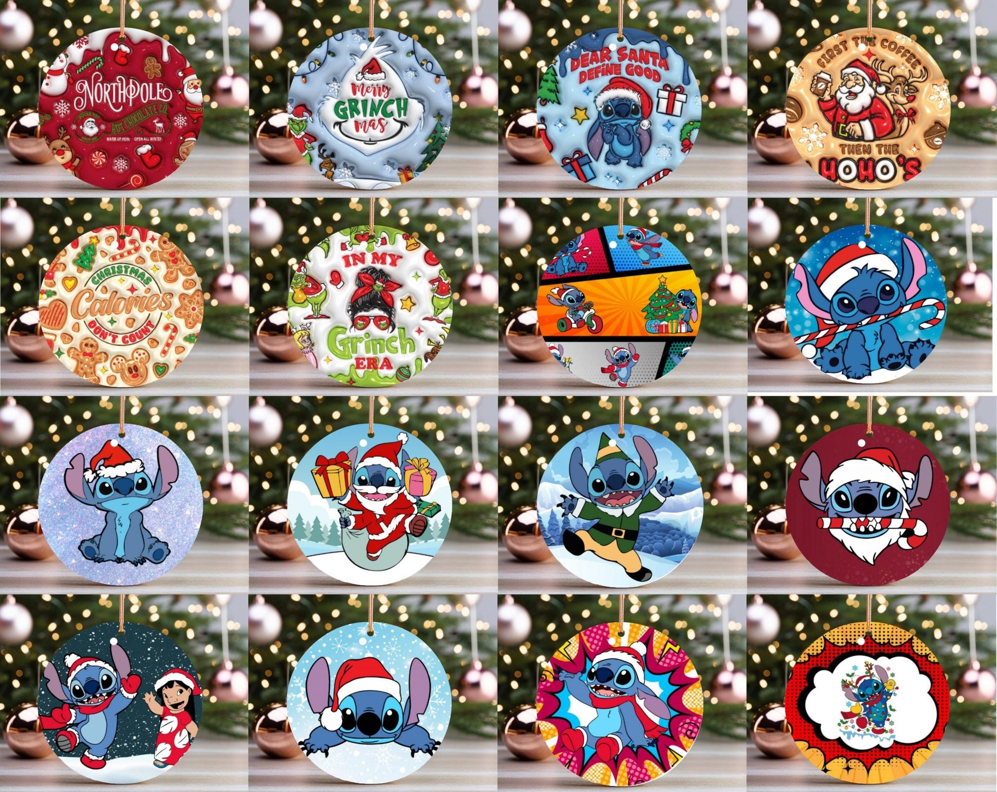 275 + Christmas Ornaments Bundle, Christmas Ornament PNG Designs, Christmas Round Ornament Sublimation, Round Hanging PNG, Christmas Png Svg