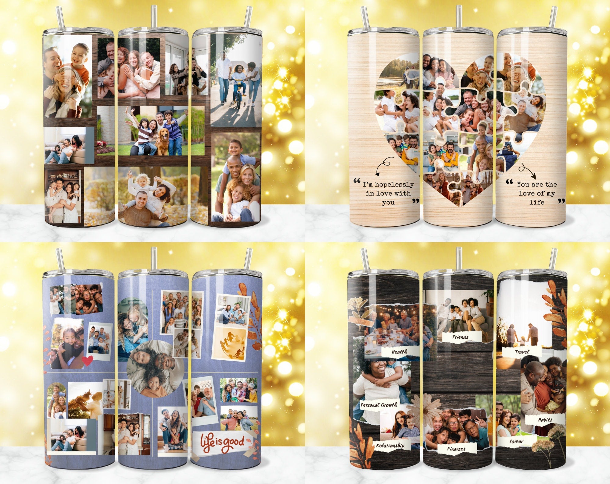 850 + Add Your Own Photo Tumbler Wrap Designs, Photo Tumbler Wrap, Canva Add Your Own Photo PNG, Collage Tumbler, Photo Sublimation Wrap PNG