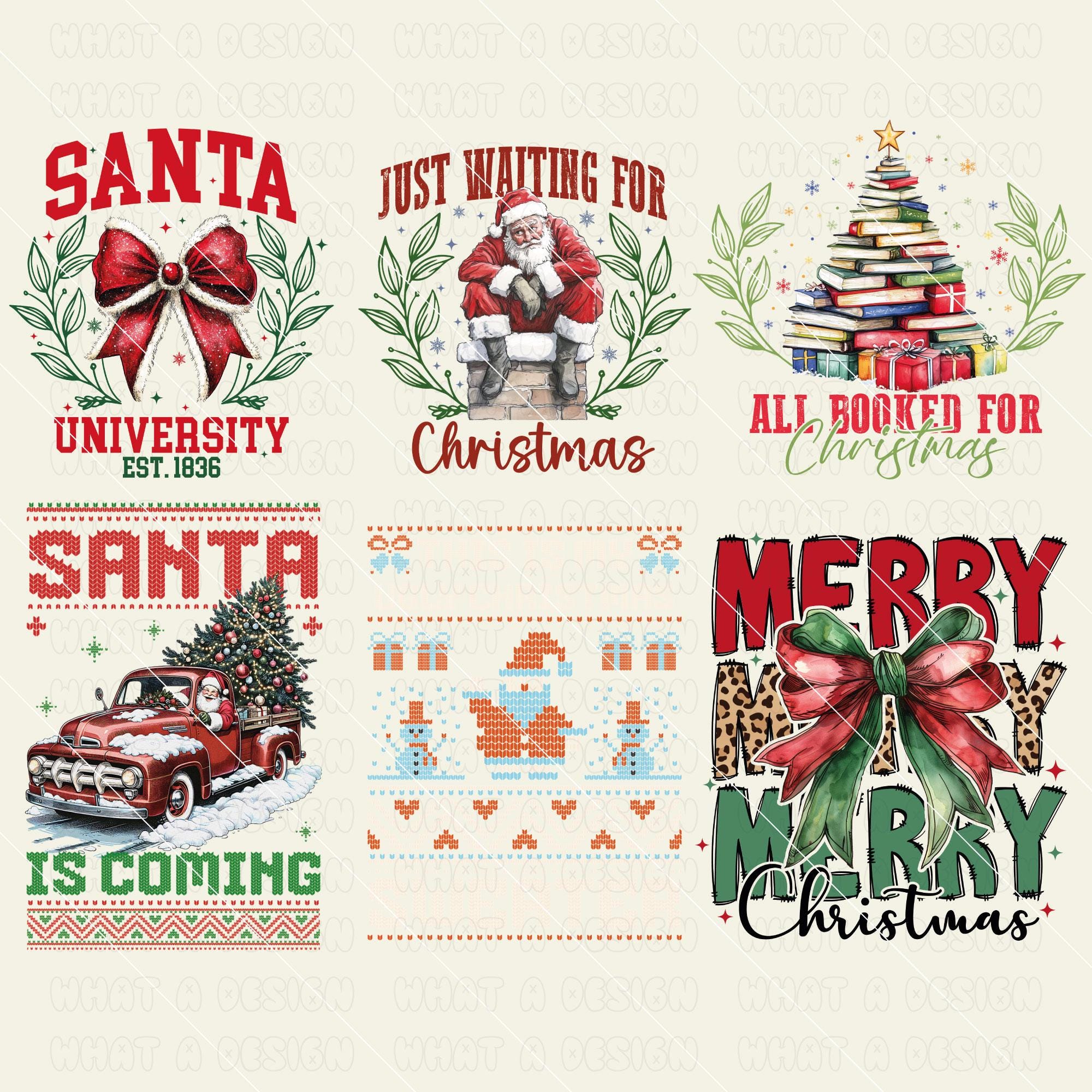 Retro Christmas Bundle Png, Merry Christmas Png, Christmas Png, Western PNG, Santa Claus PNG, Bundle Png, Sublimation Designs, PNG