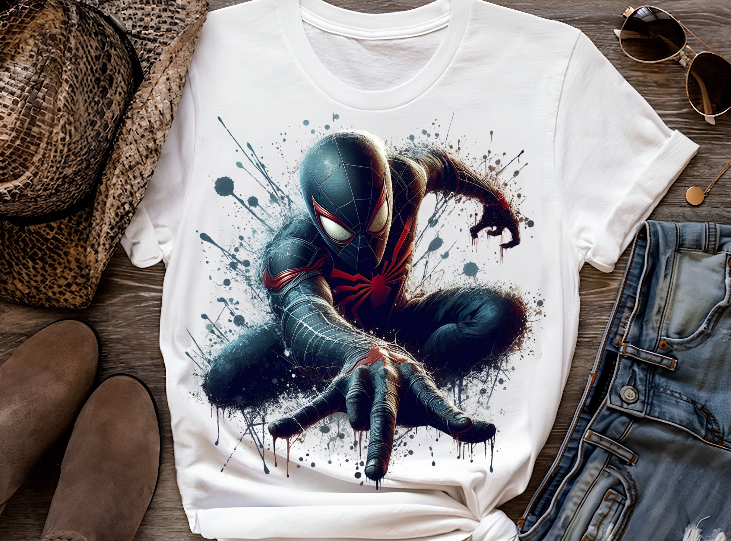 8 PNG Spiderman Splash and Watercolor Digital design PNG file for sublimation – High Resolution -Instant Digital PNG Download