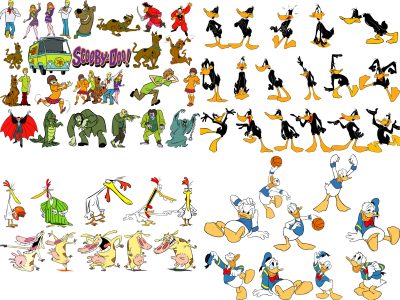 2400+ Cartoon Characters Mega Bundle Svg, Cricut Printable Clipart Silhouette