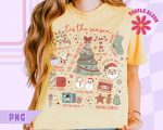 Retro Christmas PNG, Xmas PNG, Tis The Season Christmas PNG, Cute Santa Holiday Sublimation Design, Trendy Festive Png, Hot Cocoa Png