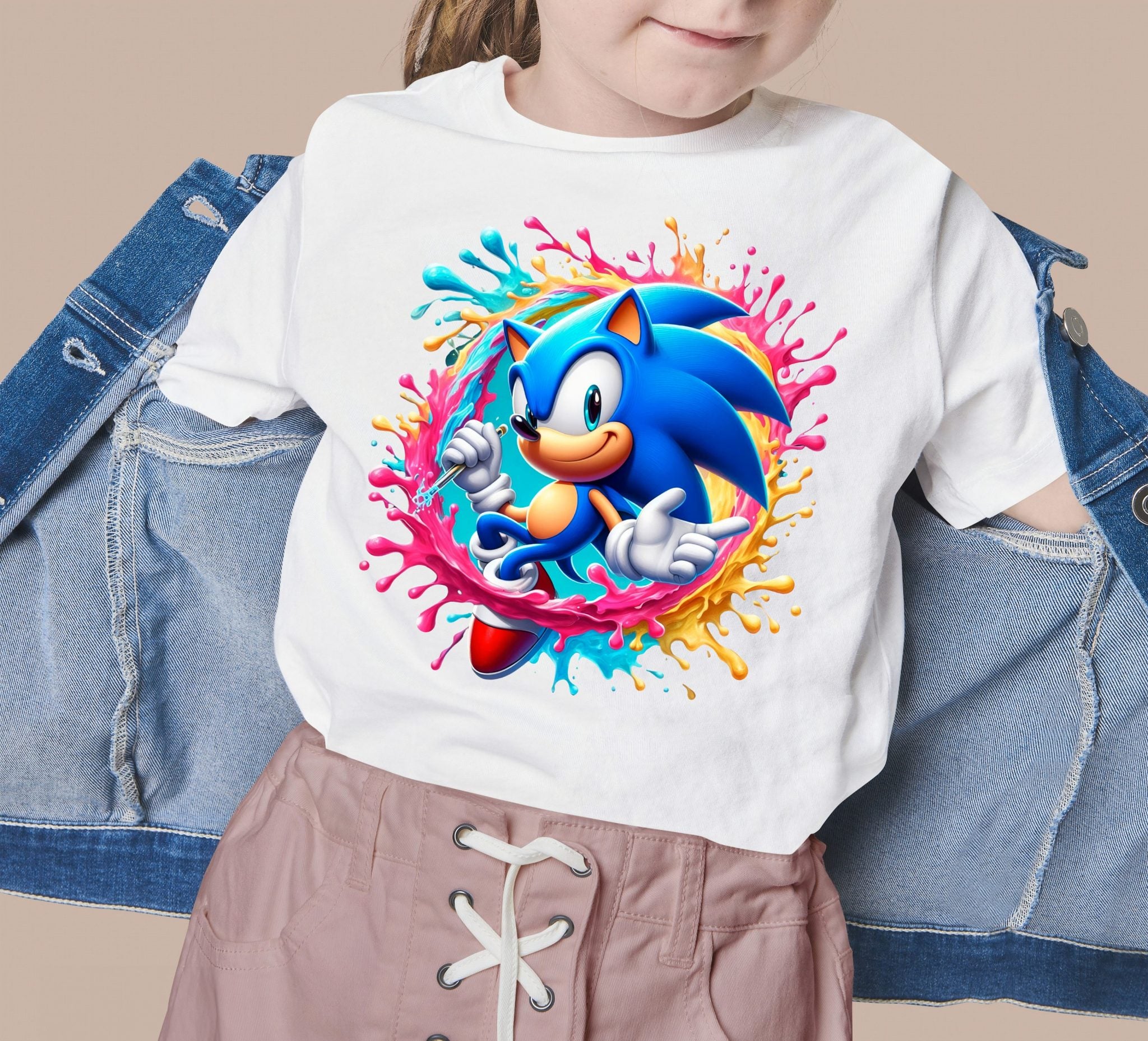 8 PNG Sonic the Hedgehog Splash and Watercolor Digital design PNG file for sublimation – High Resolution -Instant Digital PNG Download