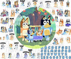 Mega Bluey Dog Svg Bundle, Bluey Dog Birthday Bundle Bluey Dog Family Png Files, Png For Shirts, Birthday Png, Clipart png, Digital Download