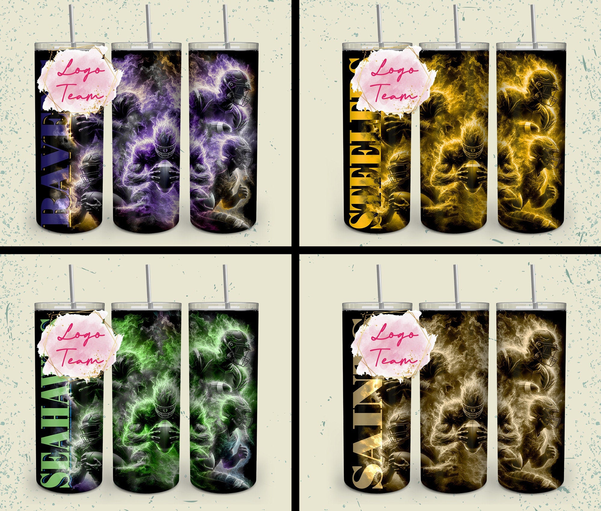 32 Team American Football Tumbler PNG Sublimation Designs, Football Mascot 20oz Skinny Tumbler Wrap PNG, Football Png Digital Download, NFL Tumbler