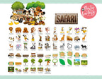 Mickey Safari Clipart PNG Digital Download, 90 PNG with transparent backgrounds Mickey and Friends Jungle Animals