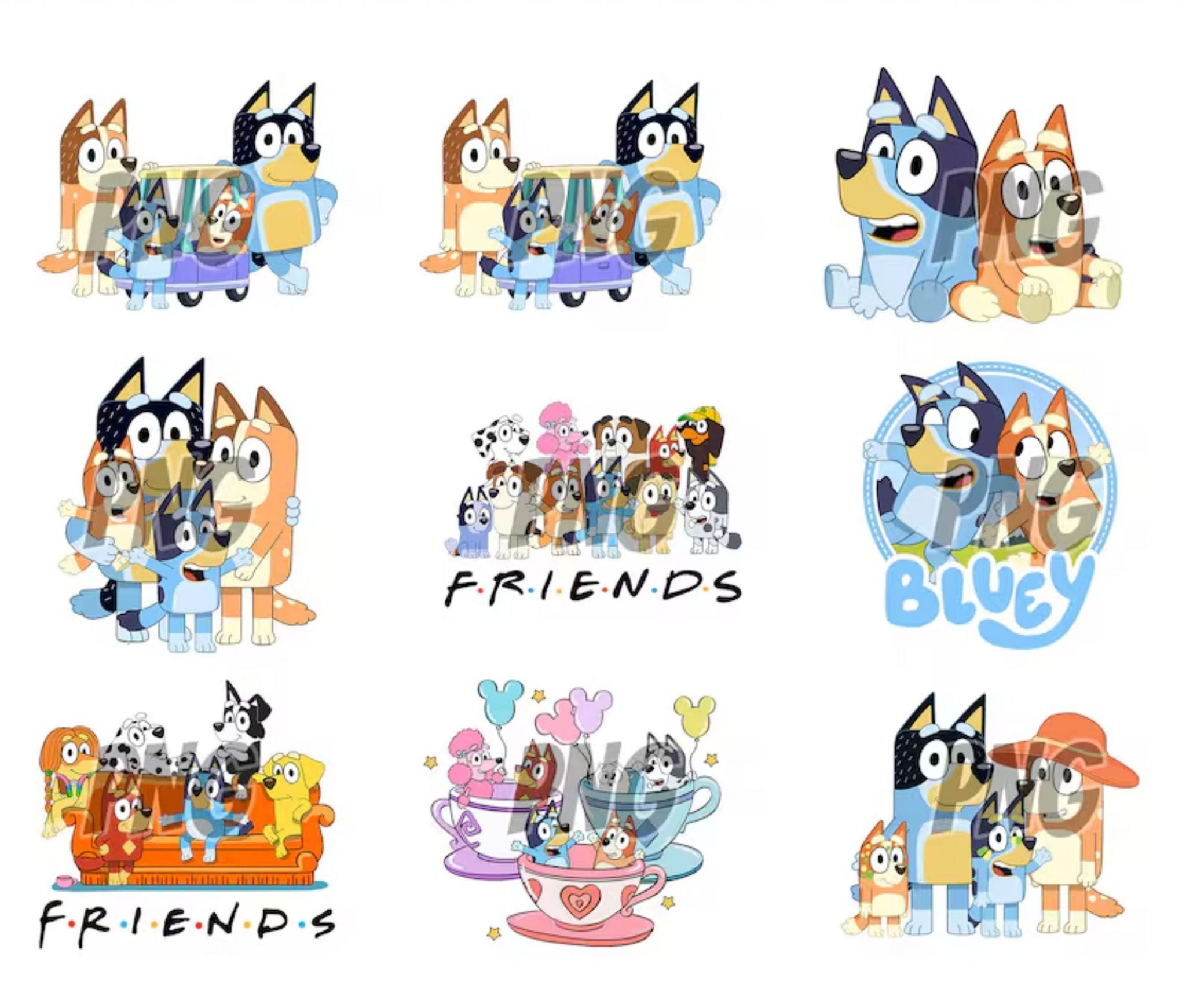 80 Designs Bluey Dog Png Mega Bundle, Bluey Dog Birthday Png Sublimation, Bluey Dog Family Png Clipart Sublimation Digital Download