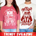 Snarky Christmas SVG Bundle, Funny Christmas Humor SVG, Sarcastic Santa Claus svg, Trendy Retro Christmas svg, Snarky Christmas Skeleton svg