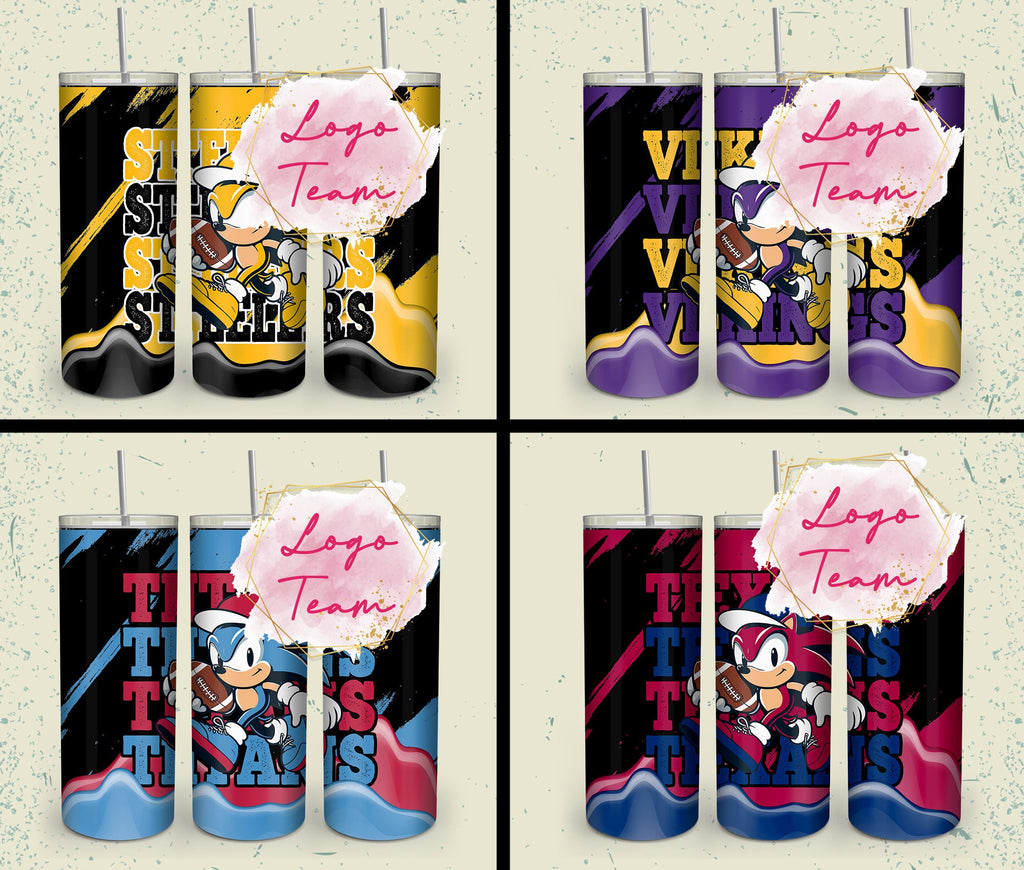 32 Team American Football Tumbler PNG Sublimation Designs, Football Mascot 20oz Skinny Tumbler Wrap PNG, Football Png Digital Download, NFL Tumbler
