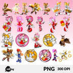 super sonic Hedgehog bundle 460 Png & 146 Svg, Sonic and shadow font and All Characters, Fonts, papers, stickers, birthday Digital Download.