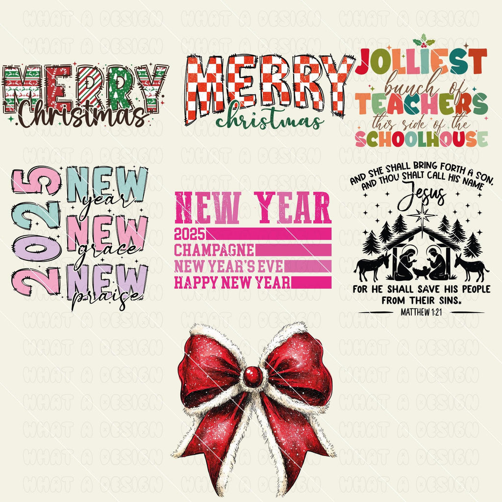 Retro Christmas Bundle Png, Merry Christmas Png, Christmas Png, Western PNG, Santa Claus PNG, Bundle Png, Sublimation Designs, PNG