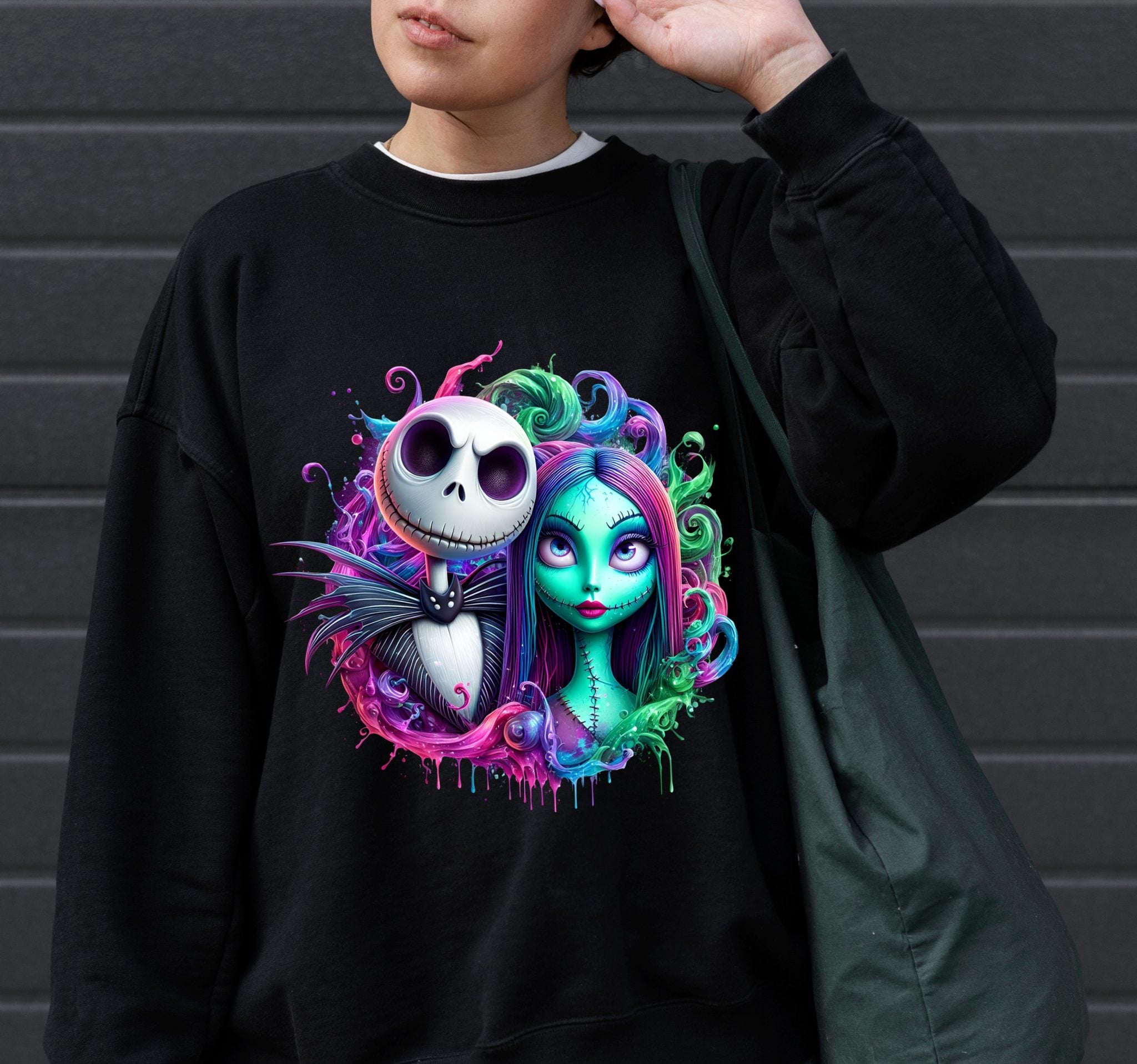 8 PNG Jack and Sally Splash and Watercolor Digital design PNG file for sublimation – High Resolution -Instant Digital PNG Download