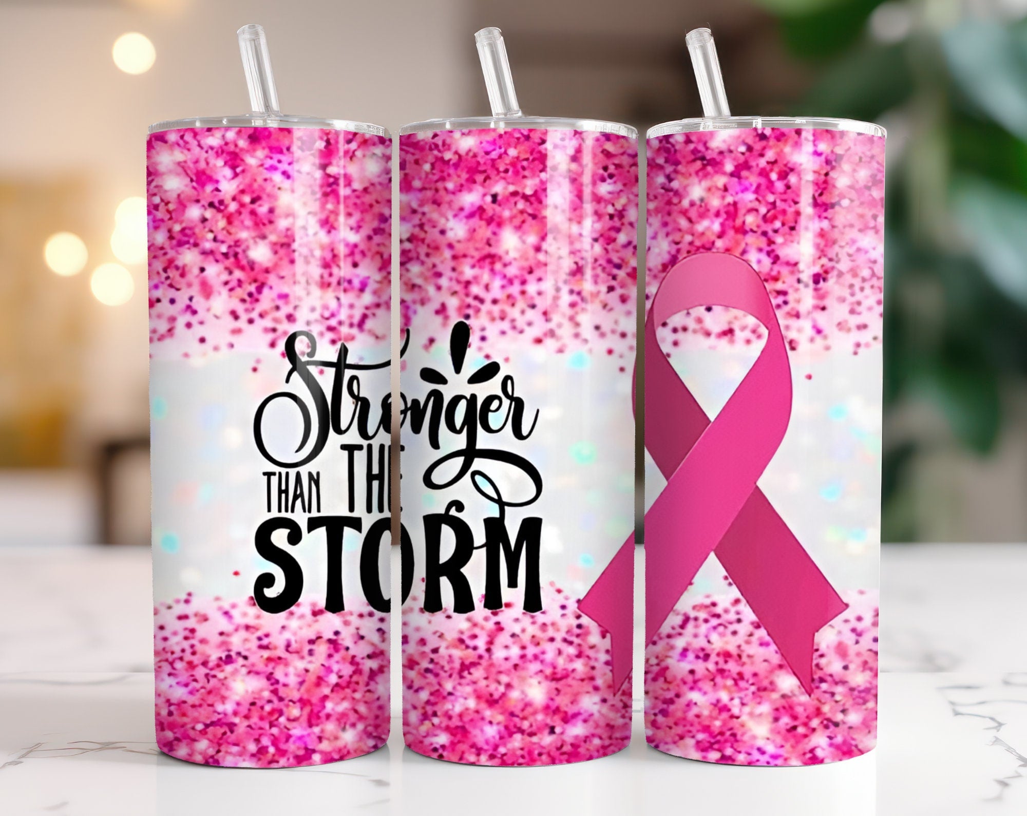 100+ Breast Cancer Tumbler Wrap Bundle 20oz Skinny Tumbler Sublimation PNG Ribbon Awareness Cancer Awareness Glitter Pink Tumbler