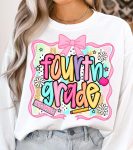 Preppy Back to School PNG Bundle, Hello Kindergarten Pre-K 1st 2d 3d 4th 5th Grades Png, Coquette First day Hand Drawn Teacher Girl