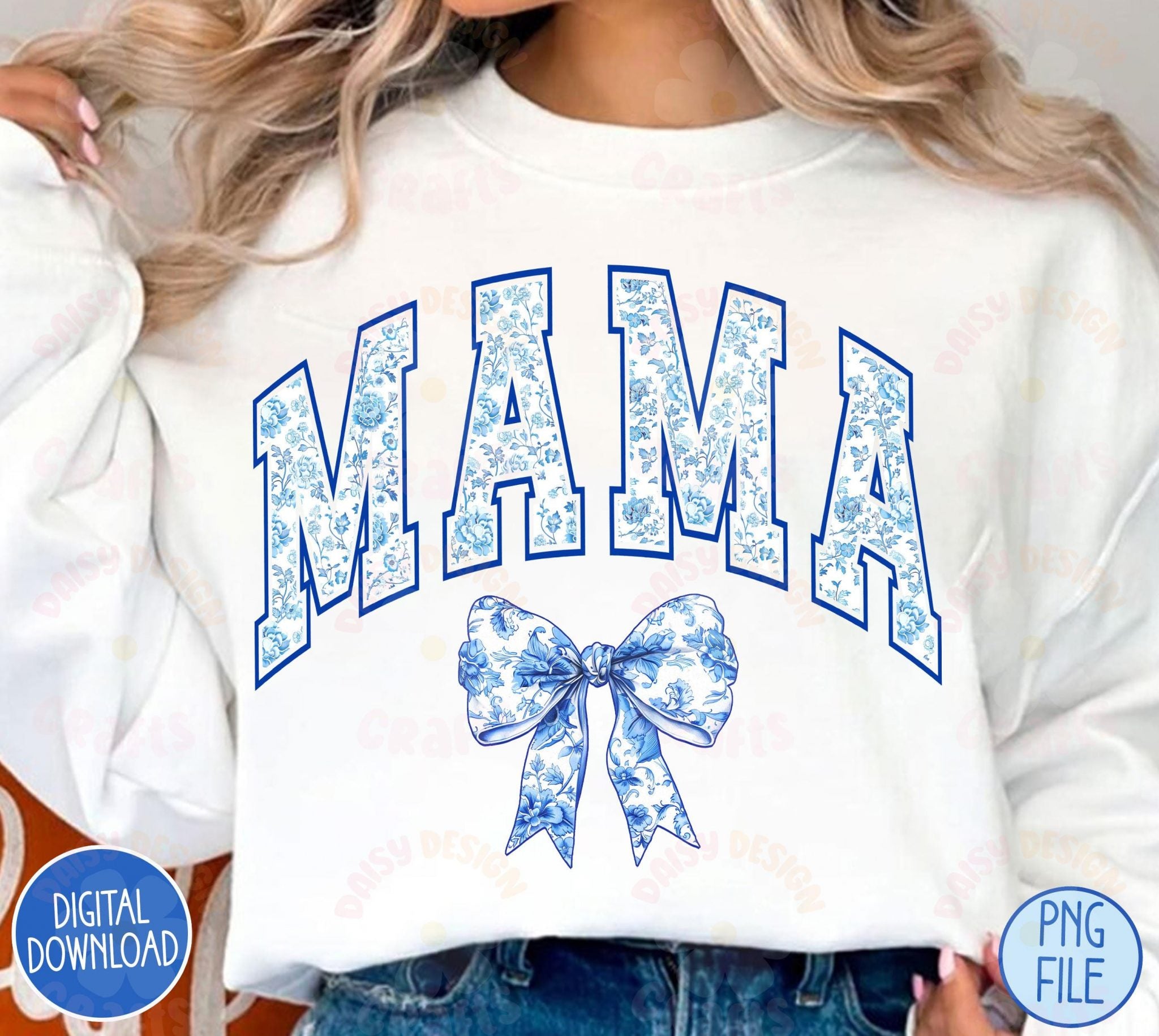 Blue Chinoiserie Png Bundle, Floral Chinoiserie Png, Chinoiserie Png, Mama Shirt Png, Chinoiserie Design, Floral Mama Png, Varsity Mama Png