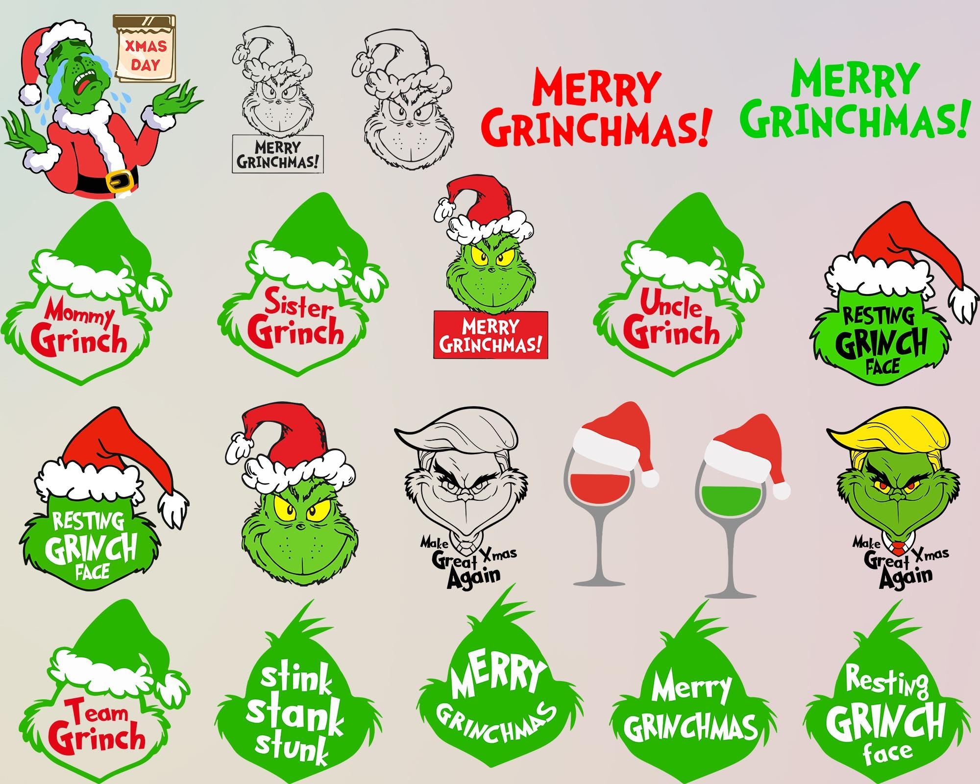 The Grinch Svg Bundle | 190+ Unique Design | Grinch Christmas Svg, Grinch Clipart Files, Cricut & Silhouette Digital File | Instant Download