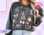 Retro Christmas PNG, Xmas PNG, Tis The Season Christmas PNG, Cute Santa Holiday Sublimation Design, Trendy Festive Png, Hot Cocoa Png