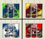 32 Team American Football Tumbler PNG Sublimation Designs, Football Mascot 20oz Skinny Tumbler Wrap PNG, Football Png Digital Download, NFL Tumbler