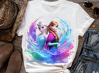 8 PNG Elsa and Anna Frozen Splash and Watercolor Digital design PNG file for sublimation – High Resolution -Instant Digital PNG Download