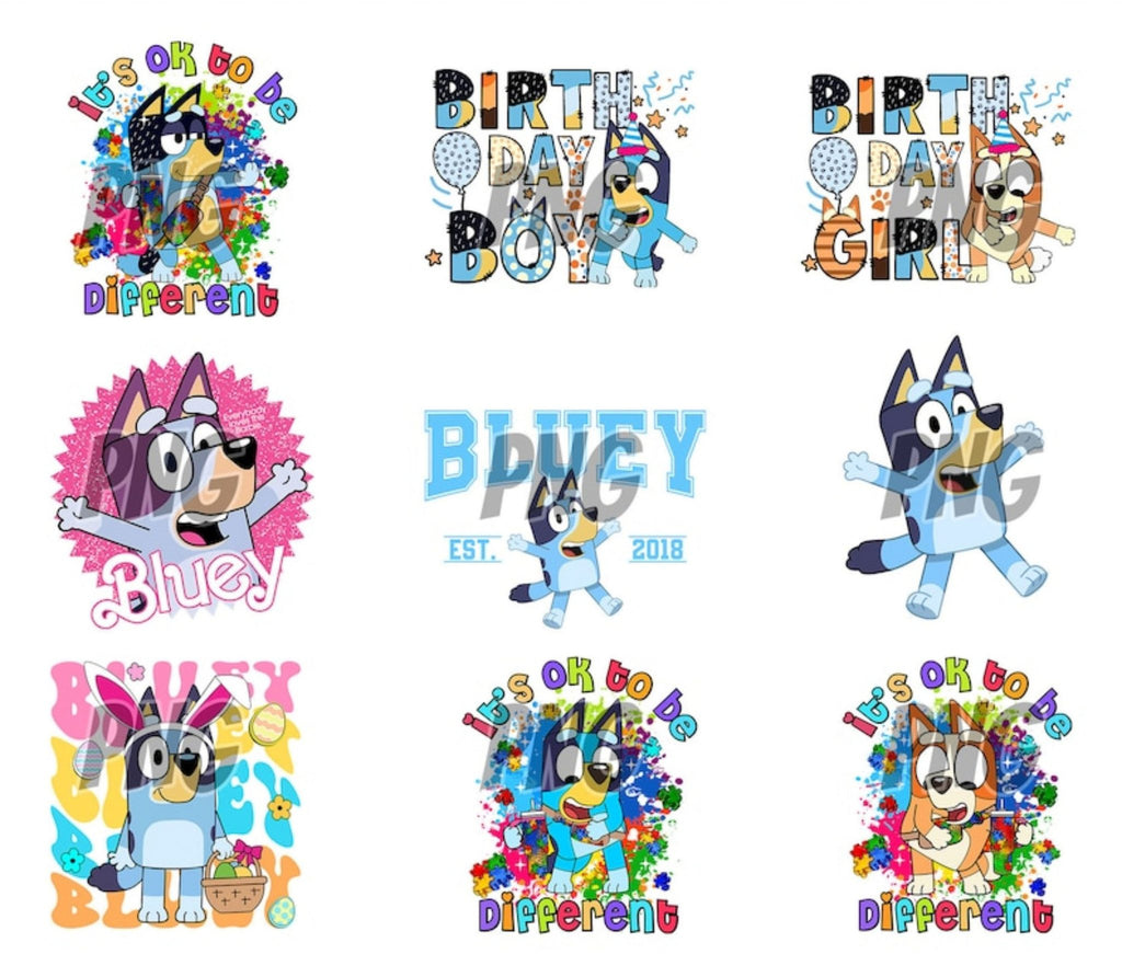 80 Designs Bluey Dog Png Mega Bundle, Bluey Dog Birthday Png Sublimation, Bluey Dog Family Png Clipart Sublimation Digital Download