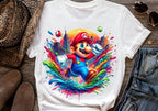8 PNG Super Mario Splash and Watercolor Digital design PNG file for sublimation – High Resolution -Instant Digital PNG Download