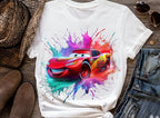 8 PNG Lightning McQueen Cars Splash and Watercolor Digital design PNG file for sublimation – High Resolution -Instant Digital PNG Download