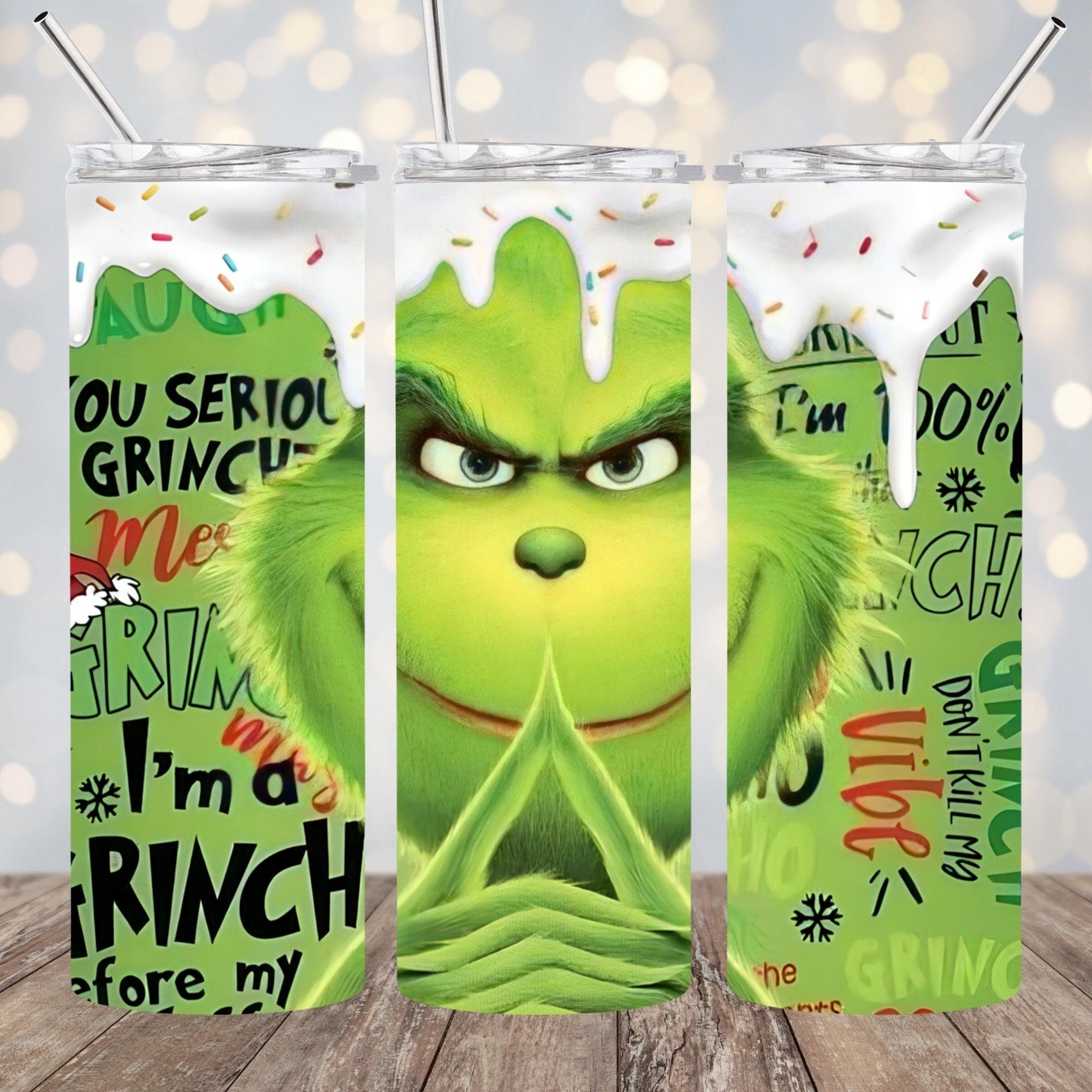 50+ The Grinch Christmas Tumbler Wrap Bundle with inflated, 20oz Skinny Tumbler Wrap with Grinch Christmas Designs – Digital PNG Sublimation