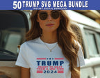 50 Trump Mega Bundle Make America Again 2024 Sublimation Trump 47 Republican Digital Download Supporter SVG PNG EPS Dxf, stickers