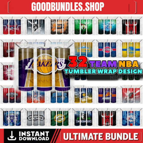 32 NBA Basketball Tumbler Wraps, 20 oz Skinny Tumbler Sublimation Design Digital Download PNG Tumbler, Clip Art, Wall Art