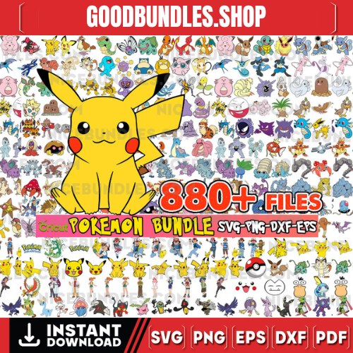 880+ Pokemon Layered Bundle Files, pokemon bundle, pokemon clipart, pokemon png, pikachu svg, cricut svg, silhouette svg, +220 Unique Design