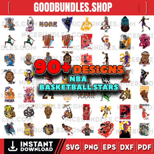 90 Basketball Star Bundle, LeBron James Bundle,Basketball Star Bundle, Digital Download, Popular Trending