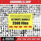 Star Wars Svg, 2500+ Starwars Svg Bundle, Star Wars Png, Svg Files For Cricut, Darth Vader Svg, Mandalorian Svg, Svg For Cricut, Layered
