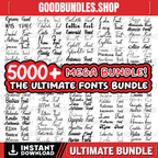5.000 FONTS – INSTANT DOWNLOAD, Cursive fonts Svg, Wedding Fonts Bundle Svg, Handwritten Fonts Svg, Font Svg, Letters Svg, Fonts for Canva