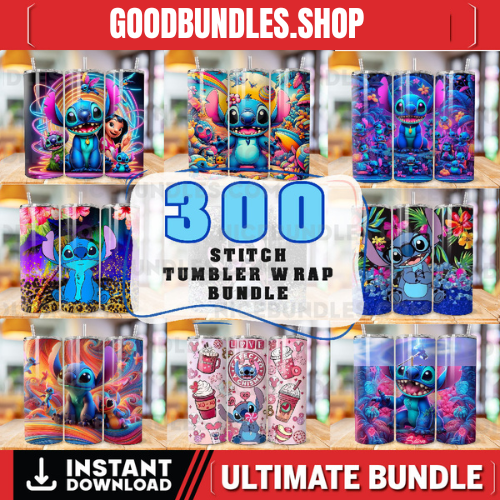 300 Stitch Tumbler Wrap Designs Bundle, Stitch Sublimation Designs, 20 oz Stitch Tumbler Wrap PNG, Lilo & Stitch Sublimation, Commercial