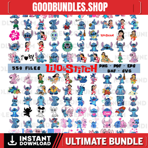 550 stitch svg, stitch bundle, stitch clipart, stitch png, lilo and stitch svg, cricut svg, silhouette svg, stitch layered