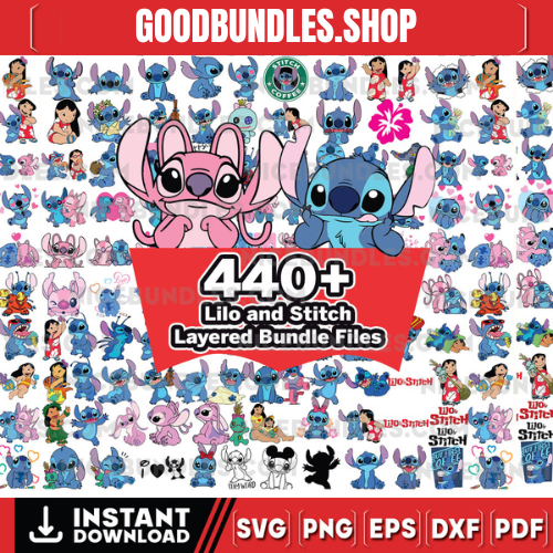 440+ Lilo and Stitch Layered Bundle Files | Clipart, Cricut, silhouette, Vector Cut Files | lilo and stitch clipart png | 110+ Unique Design