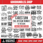 Christian Bundle SVG, Faith Bundle SVG, God svg, Jesus svg, Bible Verse Bundle, Religious SVG, Cricut Cut Files, Svg files for cricut