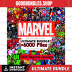 6000+ Mega Bundle Marvel Files, Avangers, IronMan, Thor, Deadpool, Captain America, Spider Man, Superhero PNG SVG Files Cricut Silhouette