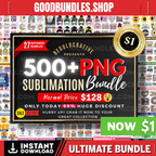 500+ Sublimation PNG Bundle | PNG | 27 Different Bundles | Print on Demand | Digital Delivery