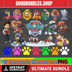 99 Paw Patrol designs PNG Clipart Bundle PNG Bundle For Cricut File Instant Download Digital