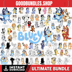1400+ Mega Bluey Bundle, Bluey Cut Files For Cricut, Bluey Clipart, Bluey And Bingo, Bluey Family, Bluey Birthday, Digital Download