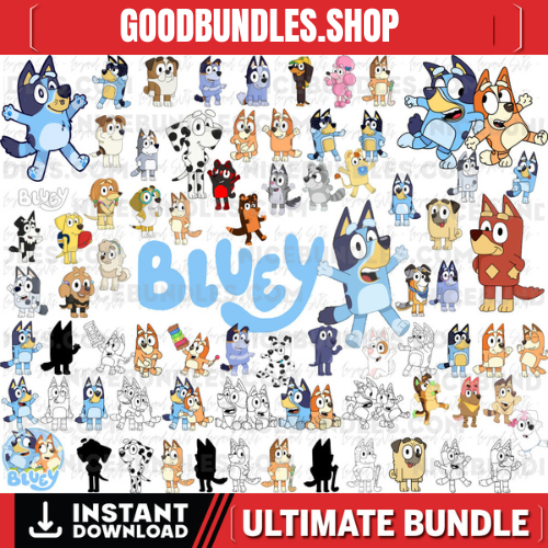 1400+ Mega Bluey Bundle, Bluey Cut Files For Cricut, Bluey Clipart, Bluey And Bingo, Bluey Family, Bluey Birthday, Digital Download