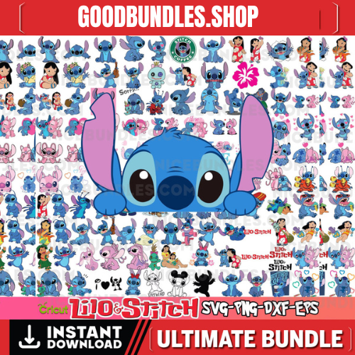 Stitch PNG layered SVG FILES for download and cricut bundle