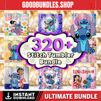 320 + Stitch Tumbler Wrap Designs Bundle, Stitch Sublimation Designs, Lilo & Stitch Tumbler PNG, 20 oz Stitch Tumbler Wrap PNG, Stitch Wrap