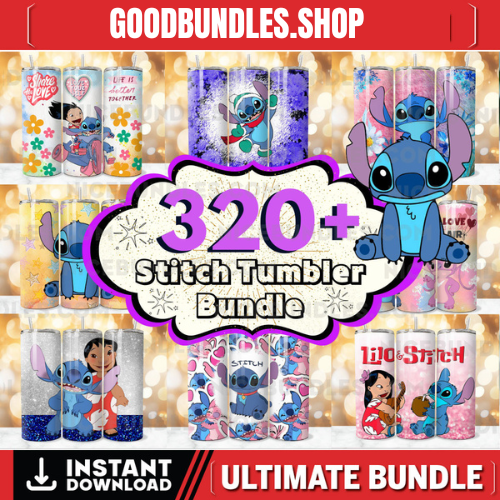 320 + Stitch Tumbler Wrap Designs Bundle, Stitch Sublimation Designs, Lilo & Stitch Tumbler PNG, 20 oz Stitch Tumbler Wrap PNG, Stitch Wrap