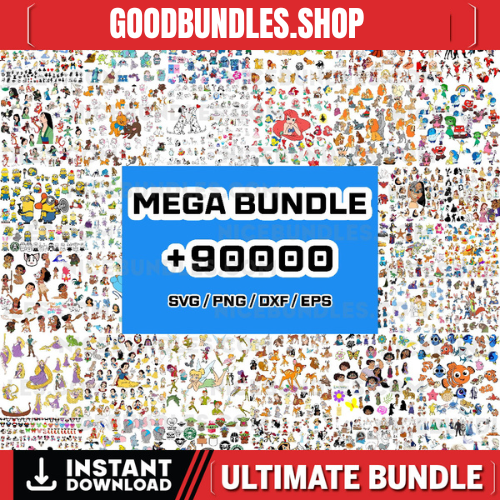 90000+ MEGA BUNDLE, Svg, png, dxf, eps, Layered, Disney, Mickey , Christmas, Halloween, horror, anime,superhero, Instant