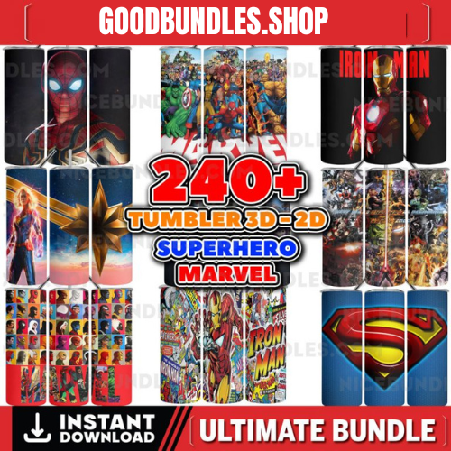 240+ Superheroes Tumbler Wrap Bundle, 20oz Skinny Tumbler Wrap, 20 oz Tumbler Png Sublimation Design, Digital Instant Download Designs Template