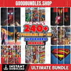240+ Superheroes Tumbler Wrap Bundle, 20oz Skinny Tumbler Wrap, 20 oz Tumbler Png Sublimation Design, Digital Instant Download Designs Template