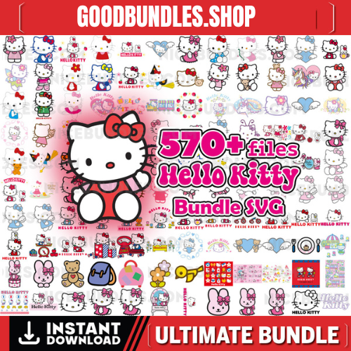 570+ Files Hello Kitty Bundle, Kawaii Kitty Svg Bundle, Cute Cat Svg, Kitty Svg, Kawaii Kitty Clipart, Kawaii Kitty Svg, Png Cut File Cricut Silhouette